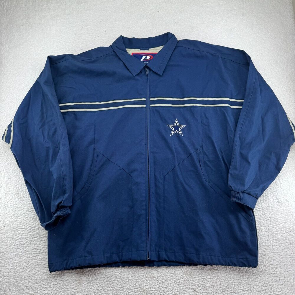 NWT Vintage Pro Player‎ Dallas Cowboys Jacket Mens Large Blue Full Zip Deadstock